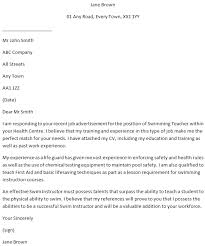 Swimming Teacher Cover Letter For Job Applications Learnist Org