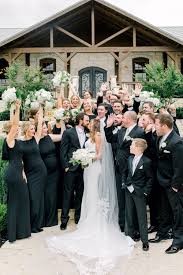 Black And White Wedding Party Mckinney Reception Halls Springs Venue Wedding Photography Bridal Party Black Bridal Parties Black White Bridal Party