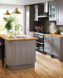 Solid light grey quartz countertops,kitchen worktop. B Q On Twitter We Ve Partnered With Pinterest To Bring You The Biggest Kitchen Trends Of 2018 Vibrant Patterns And Chunky Wooden Worktops Will Bring A Blast Of Moroccan Warmth To Your Kitchen