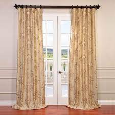 Ankara Champagne Embroidered Faux Silk Curtain Faux Silk Curtains Drapes Curtains Custom Drapes