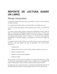 Es la parte esencial de un trabajo, de ella depende principalmente la lectura de un reporte o informe. Calameo Reporte De Lectura De Un Libro