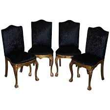 Maybe you would like to learn more about one of these? 4 Louis Philippe Gold Gilt Black Velvet Upholstered Claw And Ball Dining Chairs For Sale At 1stdibs