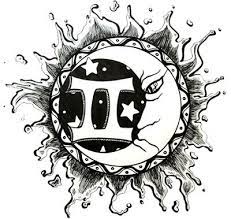 Gemini Moon And Sun Gemini Tattoo Gemini Symbol Art Stars Drawing