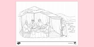 This is a free printable game for children learning sequencing and order. Abraham In Tent Colouring Colouring Sheets Twinkl