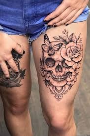 Skull Tattoos For Females Skull Tattoos For Females Informations About Skull Tattoos For T Thigh Tattoos Women Leg Tattoos Women Butterfly Tattoos For Women