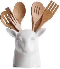 Give your kitchen a fun decor boost with our ornate white metal kitchen utensil holder. Suck Uk Stag Kitchen Tidy Kitchen Utensils