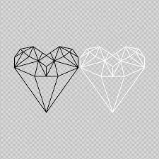 Geometric Heart Line Heart Diamond Heart Png Valentines Etsy Geometric Heart Geometric Tattoo Color Diamond Heart Tattoo