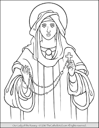 Our Lady Of The Rosary Coloring Page Feast Day Was Established In 1573 By Saint Pius V The Purpose Was To Coloring Pages Catholic Coloring Love Coloring Pages