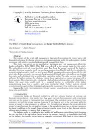 Inactive) codes are excluded from the list. Pdf The Effect Of Credit Risk Management On Banks Profitability In Kosovo