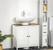 Bathroom Sink Cabinet, Freestanding Under Sink Cabinet Doors Adjustable  Shelf