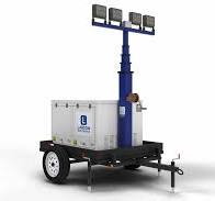 20' Mobile Light Tower with Diesel Engine Generator - (4) LED Lamps - 4kW  Genset/39.9 Gallon Poly Fuel Tank