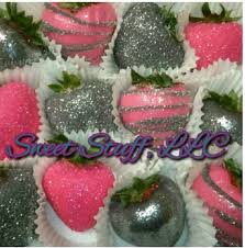 Pink Birthday Chocolate Covered Strawberries Pink And Silver Strawberries Glitter Baby Shower Chocolate Covered Strawberries Chocolate Strawberries