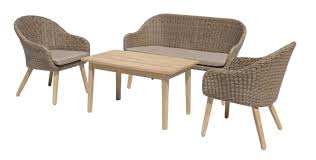 Garden Pleasure 4tlg Lounge Gruppe Akazie Holz Garten Tisch Sofa Stuhl Stuhle Haus Deko Lounge Esszimmerstuhl