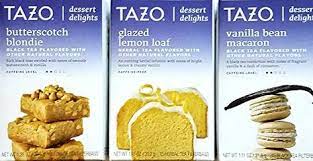 Butterscotch Blondie Glazed Lemon Loaf Vanilla Bean Macaron Tazo Dessert Delights Tea Variety Pack Of 3 Desserts Butterscotch Blondies Lemon Loaf