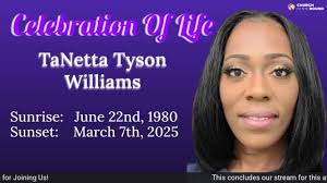 Celebration Of Life: Memorial Service for Tanetta Williams