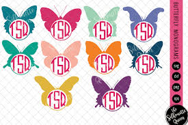 Download Butterfly Svg Monogram Svg Circle Frames Cuttable Design Cut Files Silhouette Studio Files Cricut Files Vector Svg Dxf Eps Png The Silhouette Queen