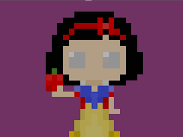 Famous Characters In Pixel Art Princess Snow White From Snow White And The Seven Dwarfs Biancaneve E I Sette Nani Snowwh Sette Nani Biancaneve Personaggi