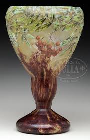 Sold Price Daum Nancy Berry Cameo Vase December 5 0117 10 00 Am Est Vase Art Deco Glass Daum Nancy