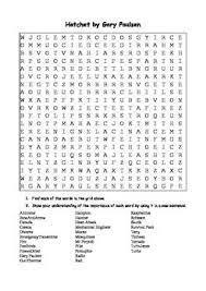 Hatchet By Gary Paulsen Word Search Gary Paulsen Hatchet Gary Paulsen Hatchet Novel Study