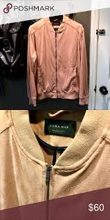 Zara Millennial Pink Faux Suede Bomber Jacket Fashion Clothes Design Suede Bomber Jacket