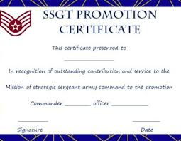 Ssgt Promotion Certificate Template Certificate Templates Certificate Of Completion Template Free Certificate Templates