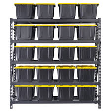 Look How Many Totes Can Fit On Home Depot S New Jumbo Husky Welded Rack Steel Shelving Unit Shelving Unit Storage Shelves