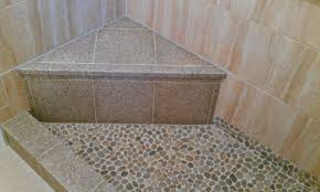 61 wonderful stone bathroom designs. Shower Pan River Rock Granite Seat And Curb Contemporary Bathroom Austin By Custom Surface Solutions Houzz