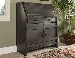 Artfully aged and maximum storage with my drop lid desk. Descanso Charcoal Finish Drop Lid Desk Home Office