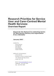 Maybe you would like to learn more about one of these? Pdf Research Priorities For Service User And Carer Centred Mental Health Services Overview Report