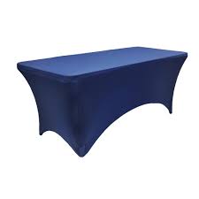 Rectangular 6 Ft Spandex Table Cover Navy Blue