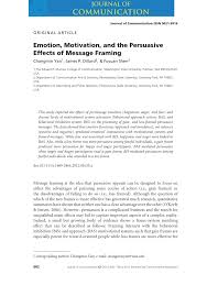 Emotive language is used to add a dramatic value and a personal touch to your writing. Pdf Emotion Motivation And The Persuasive Effects Of Message Framing