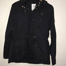 Iris Jackets Coats Iris Basic Contemporary Black Jacket With Hoodie Poshmark