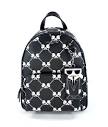KARL LAGERFELD Backpack Black White Allover Logo LH2K48CD 13"H x ...