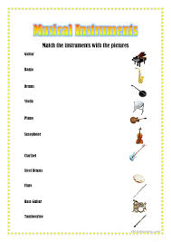 Crafts,actvities and worksheets for preschool,toddler and kindergarten.free printables this page has a lot of free printable musical instruments worksheet for kids,parents and preschool teachers. Musical Instruments Worksheet English Esl Worksheets For Distance Learning And Physical Classrooms
