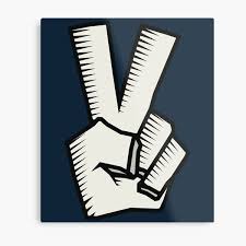 How to draw anime hands doing a peace sign. Anime Hand Gesture Metal Prints Redbubble