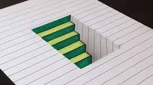 In addition, we will help you to learn 3d drawing illusion. How To Draw 3d Steps In A Hole On Line Paper Easy Fun Trick Art Drawing Exercise For Both Kids And Adults Optical Illusions Art Illusion Art Illusion Drawings