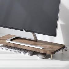 Walnut Wooden Monitor Stand Laptop Stand With Brass Details Etsy Monitor Stand Laptop Stand Beech Wood