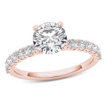 1 ct t w diamond engagement ring in 14k rose gold