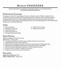 office cleaning resume example iss