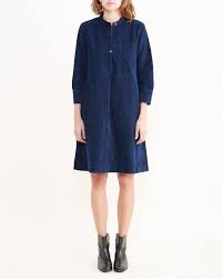 mhl by margaret howell needlecord chore dress in indigo