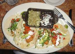 Cheesecake factory crispy beer battered fish tacos. Fish Taco Platter W Black Beans Rice Picture Of The Cheesecake Factory Marina Del Rey Tripadvisor