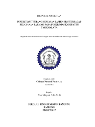 Contoh proposal ruang pelayanan kesehatan sekolah dan pengadaan sarana protokol kesehatan di sekolah ini terdiri dari bagian i pendahuluan meliputi latar belakang, maksud dan tujuan, serta manfaat. Cintya Np Aziz 12141002 Penelitian Tentang Kepuasan Pasien Bpjs Terhadap Pelayanan Farmasi Pada Puskesmas Kabupaten Tasikmalaya