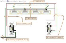 Current flows from l1 through the (purple) switch blade to the redtraveler wire through the 2nd switch blade to the black switch leg. Wiring Diagram For 3 Way Switches And Multiple Lights Three Way Switch Light Switch Wiring Can Lights
