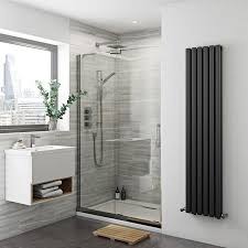 Soap scum on the glass and mold growing under the caulk! Mode Carter Premium 8mm Easy Clean Left Handed Sliding Shower Door Sliding Shower Door Frameless Shower Enclosures Shower Enclosure