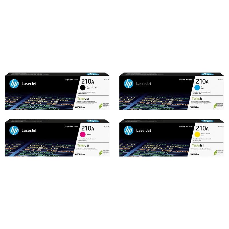 HP 210A Black/Cyan/Magenta/Yellow Standard Yield Toner Cartridge, 4/Pack (W210A4PK-VB)
