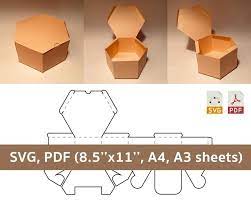Click edit button to change this text. Hexagon Box Template Hexagonal Box Template Hexagon Gift Etsy In 2021 Hexagon Box Box Template Gift Box Template Free