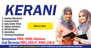 Cubalah cari jawatan kosong atau kerja kosong singapore. Jawatan Kosong Kerani Kelayakan Spm Diploma Ijazah Ejawatankini Com