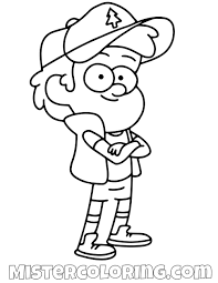Dipper Pines Posing Gravity Falls Coloring Pages For Kids Cizim Fikirleri Cizimler Cizim