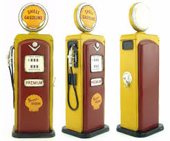 The gas pump has evolved into a modern consumer point of purchase but the pumps central the original bowser pump was utilitarian looking, made up of a square metal tank with a wooden cabinet. Gas Oil Tinplate Gasoline Handmade Tin Vintage Super Shell Gas Pump Model Metal Advertising