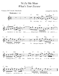 Ni Ze Me Shuo Arranged By Anne Ku